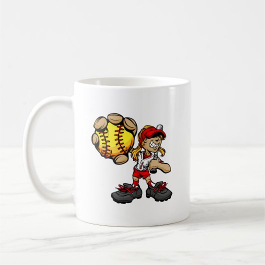 Softball Player Mug- Cute But Dangerous Kaffeetasse (Links)