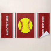 Softball Player Name Team Club Name Custom Color Strandtuch (Vorderseite)