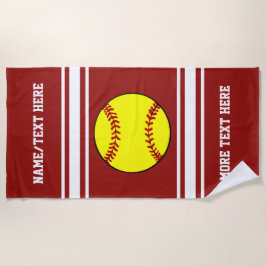 Softball Player Name Team Club Name Custom Color Strandtuch