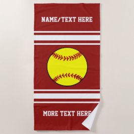 Softball Player Name Team Club Name Custom Color Strandtuch