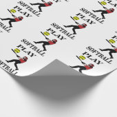 Softball Player Play Softball Geschenkpapier (Ecke)