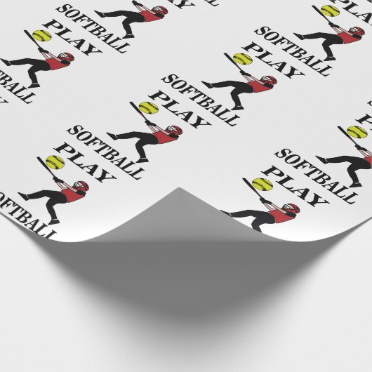 Softball Player Play Softball Geschenkpapier (Ecke)