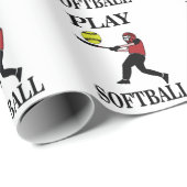 Softball Player Play Softball Geschenkpapier (Rolleneckpunkt)