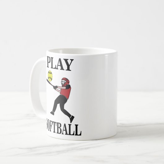 Softball Player Play Softball Kaffeetasse (Vorderseite Links)