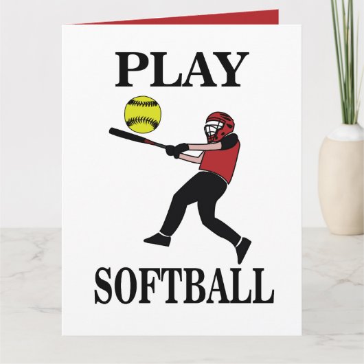 Softball Player Play Softball Karte (Vorderseite)
