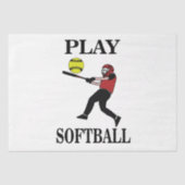 Softball Player Play Softball Seidenpapier (Vorderseite)