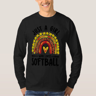 Softball Player Regenbogen nur ein Mädchen, das we T-Shirt
