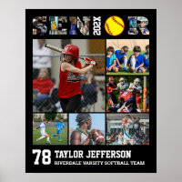 Softball Player Senior Night Sports Foto Collage