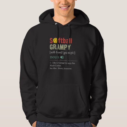 Softball Player Sport  Softball Grampy Definition Hoodie (Vorderseite)