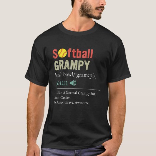 Softball Player Sport  Softball Grampy Definition T-Shirt (Vorderseite)