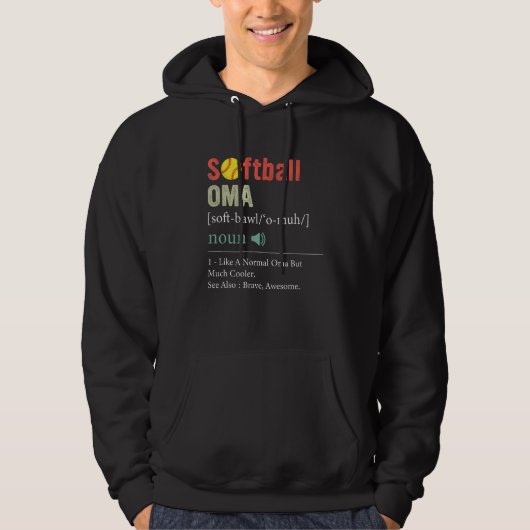 Softball Player Sport Softball Oma Definition Hoodie (Vorderseite)