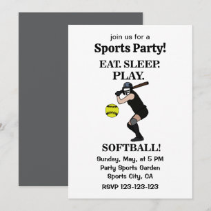 Softball Player Sports Party Einladung