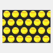 Softball Player Team Party Drei Matches Geschenkpapier Set (Vorderseite 3)