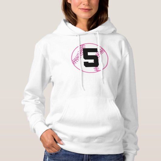 Softball Player Uniform Nummer 5 Geschenk Hoodie (Vorderseite)