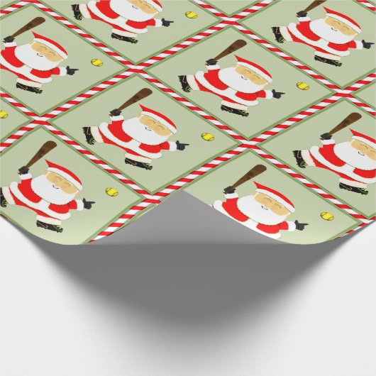 Softball Player Weihnachten Geschenkpapier (Ecke)