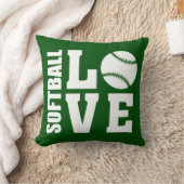 Softball Players, Love Softball, Green Kissen (Decke)