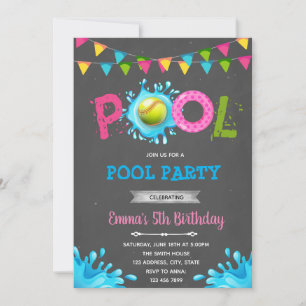 Softball-Pool-Party Einladung