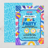 Softball-Pool-Party-Geburtstag Einladung (Vorne/Hinten)