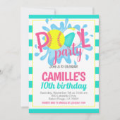 Softball Pool Party Geburtstag Einladung (Vorderseite)