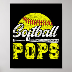 Softball-Pops Opa Pops eines Softball-Spielers Po Poster