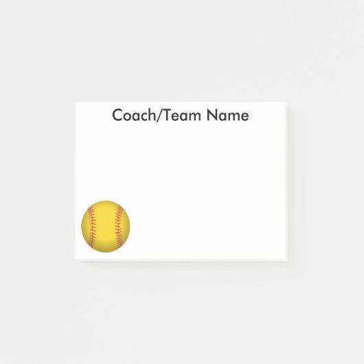 Softball-Post-it-Notiz Post-it Klebezettel (Vorderseite)