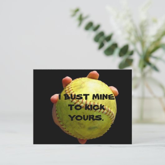 Softball-Postkarte Postkarte (Stehend Vorderseite)