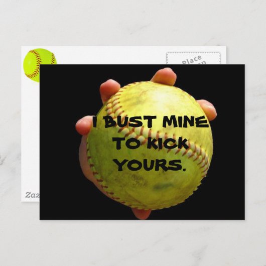 Softball-Postkarte Postkarte (Vorne/Hinten)