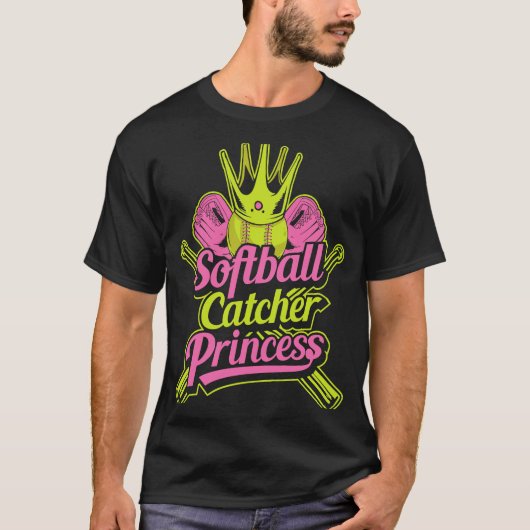 Softball Prinzessin Catcher Pitcher Batter Softba T-Shirt (Vorderseite)