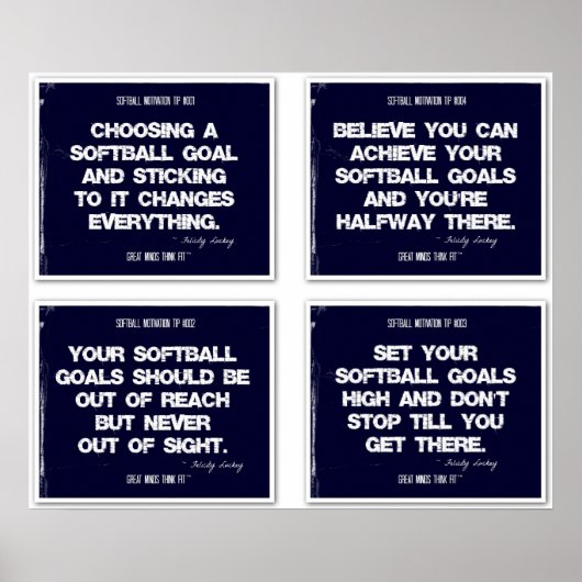 Softball Quotes Blue Collage 1-4 Poster (Vorne)