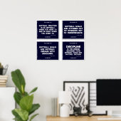 Softball Quotes Blue Collage 5-8 Poster (Heimbüro)