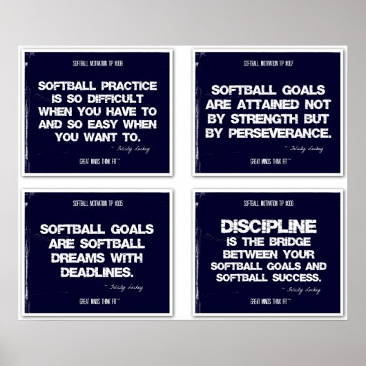 Softball Quotes Blue Collage 5-8 Poster (Vorne)