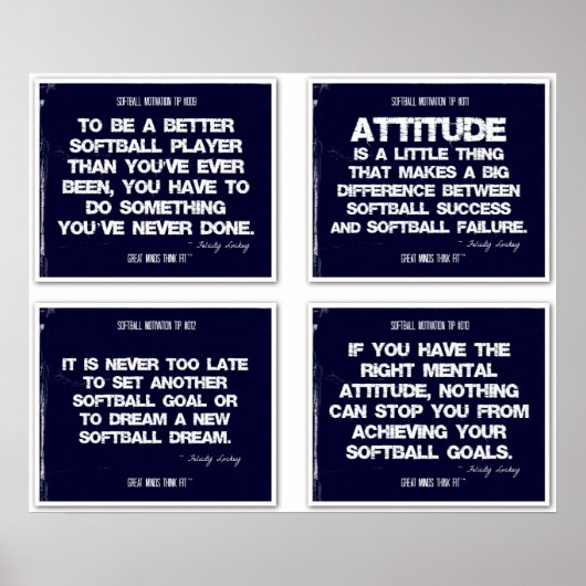 Softball Quotes Blue Collage 9-12 Poster (Vorne)