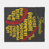 Softball-Redewendungen Spaß Monogram Fleecedecke (Vorderseite (Horizontal))