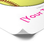 Softball-rosa Poster (Ecke)