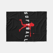 Softball Roter Team Spieler Varsity Text Fleecedecke (Vorderseite (Horizontal))