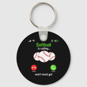 Softball ruft - Softball-Spieler trainiert Team Schlüsselanhänger