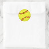 Softball Runder Aufkleber (Tasche)