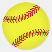 Softball Runder Aufkleber (Vorderseite)