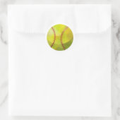Softball Runder Aufkleber (Tasche)