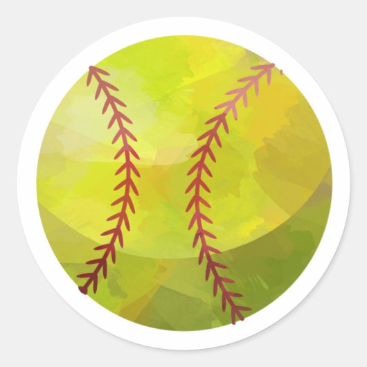 Softball Runder Aufkleber (Vorderseite)