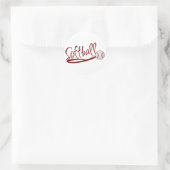 Softball Runder Aufkleber (Tasche)