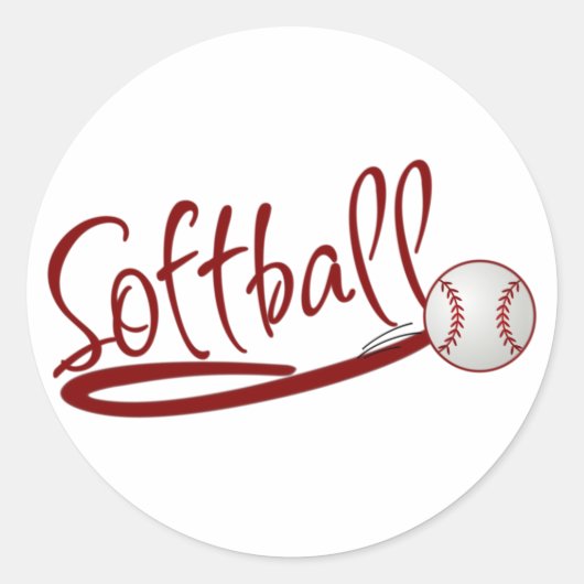 Softball Runder Aufkleber (Vorderseite)
