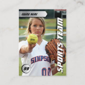 Softball-Schild-Karte für den Softball-Handel Telefonnummerkarte (Rückseite)