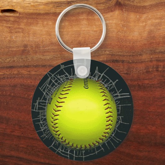 Softball-Schlüsselanhänger Schlüsselanhänger (Vorderseite)