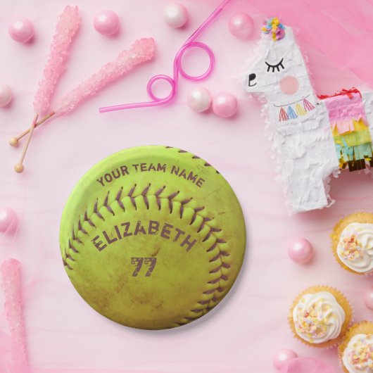 Softball-schmutziger Pappteller (Party)