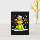 Softball-Schneemann Softball-Spieler Weihnachtsman Karte (Gelbe Blume)