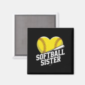 Softball-Schwester-Cheer-Squad für Mädchen Fastpit Magnet (Vorderseite/Rückseite)