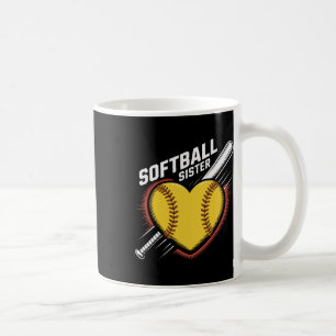 Softball-Schwester-Leben Fastpitch Herz Mit Bat Gr Kaffeetasse