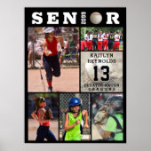 Softball Senior Abschluss 6 FotoCollage Poster (Vorne)
