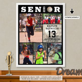 Softball Senior Abschluss 6 FotoCollage Poster